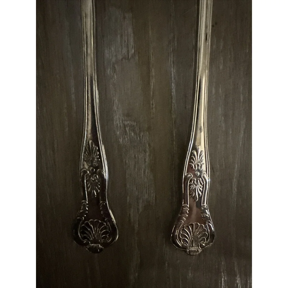 Falstaff on Zinc England Silver Plate Salad Servers‎ Pineapple Fruit Embossed